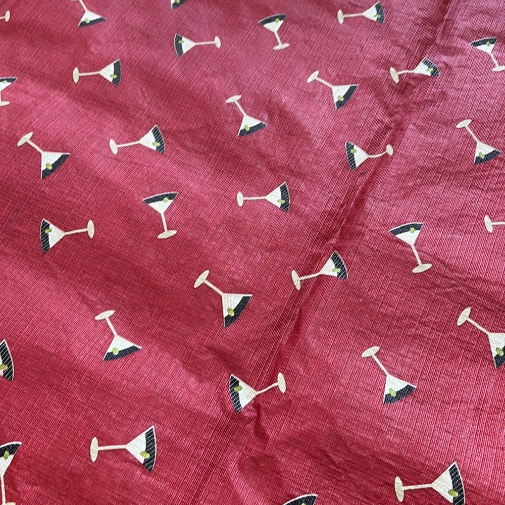 Tablecloth Red Martini Cosmo Cocktail Patterned Celebration Party Lined Plastic